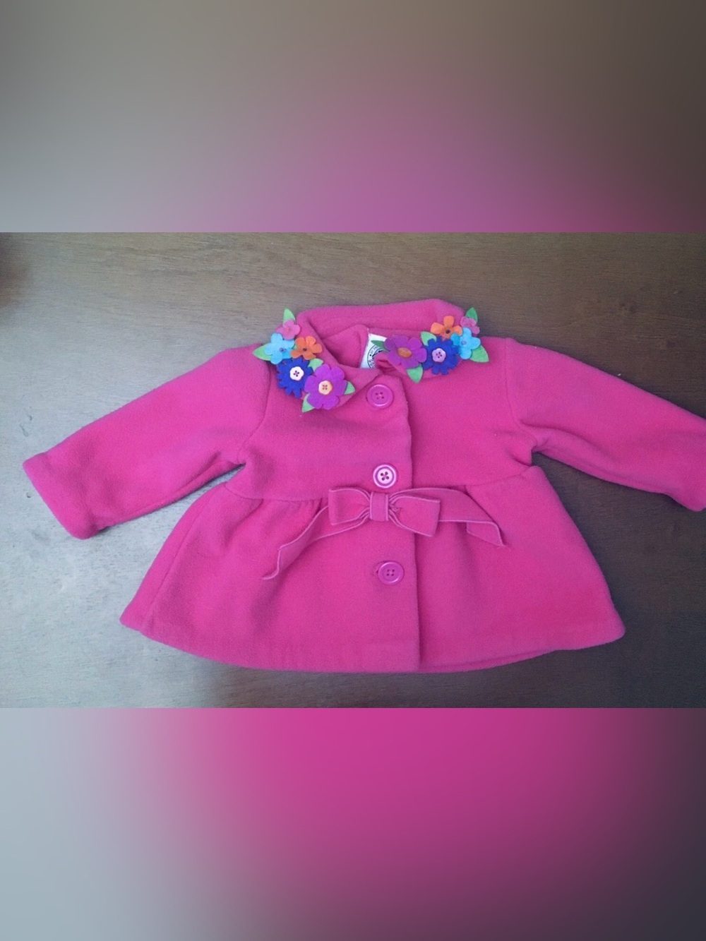 Good Lad of Philadelphia Girls 6-9 months Fleece Coat Jacket Pink Flowers